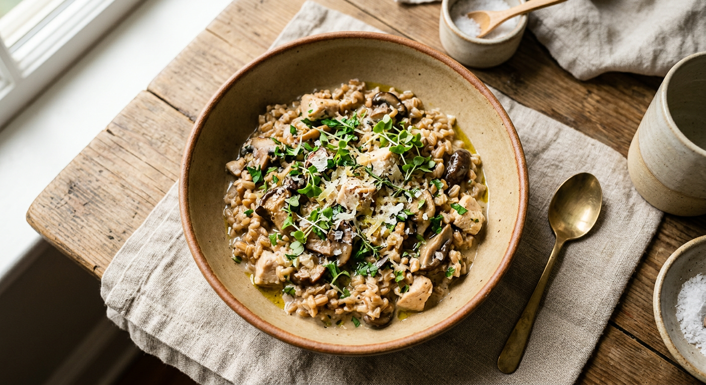 Creamy Chicken & Mushroom Farro