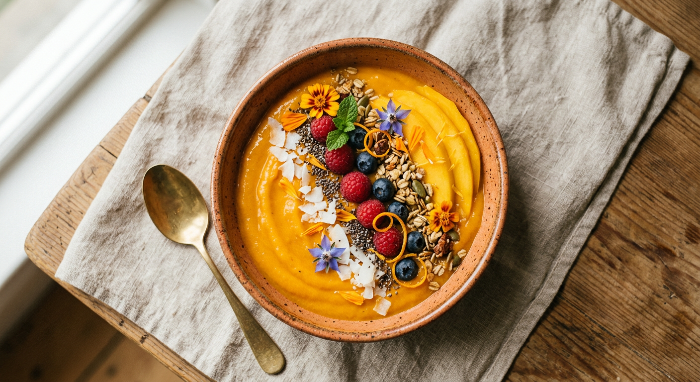 Creamy Mango & Turmeric Smoothie Bowl