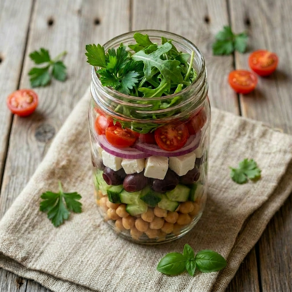 Mediterranean Mason Jar Salad