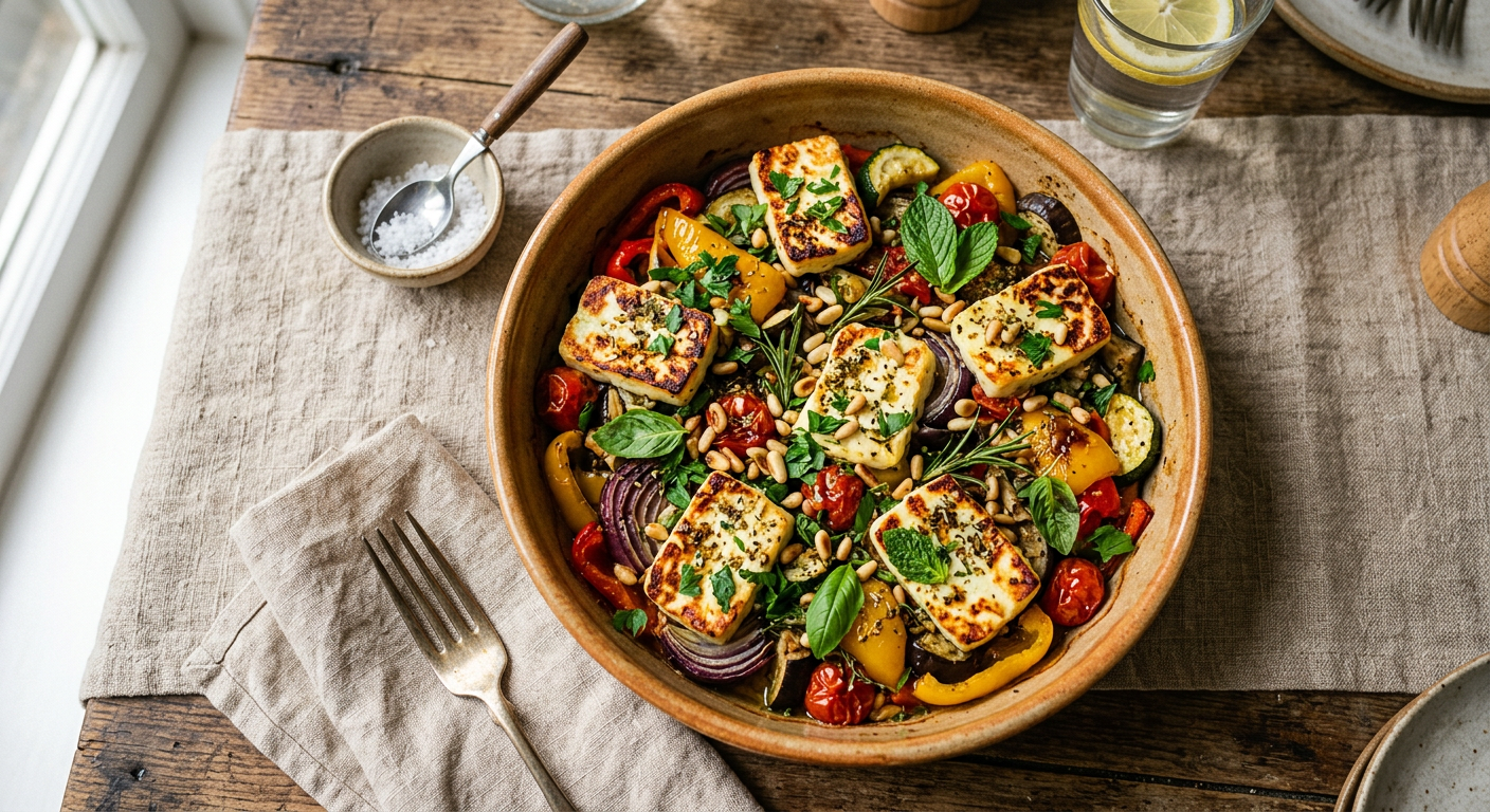 Mediterranean Halloumi & Veg Bake