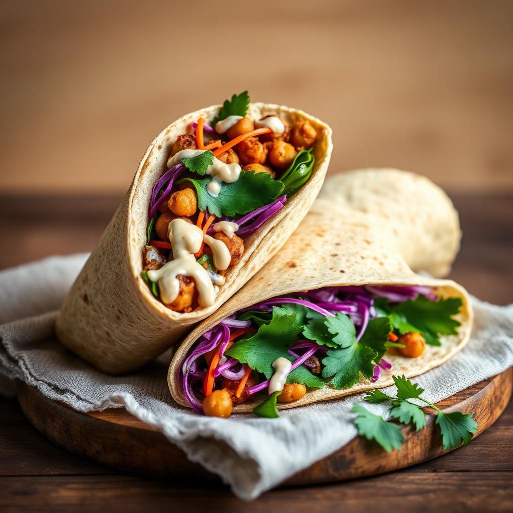 Spiced Chickpea & Tahini Wrap