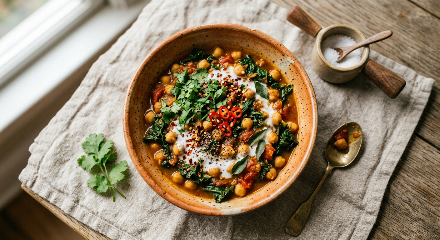 Spicy Chickpea & Kale Curry