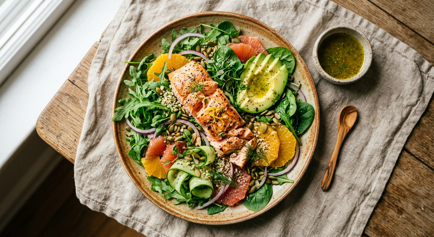 Sunshine Citrus Salmon Salad with Avocado