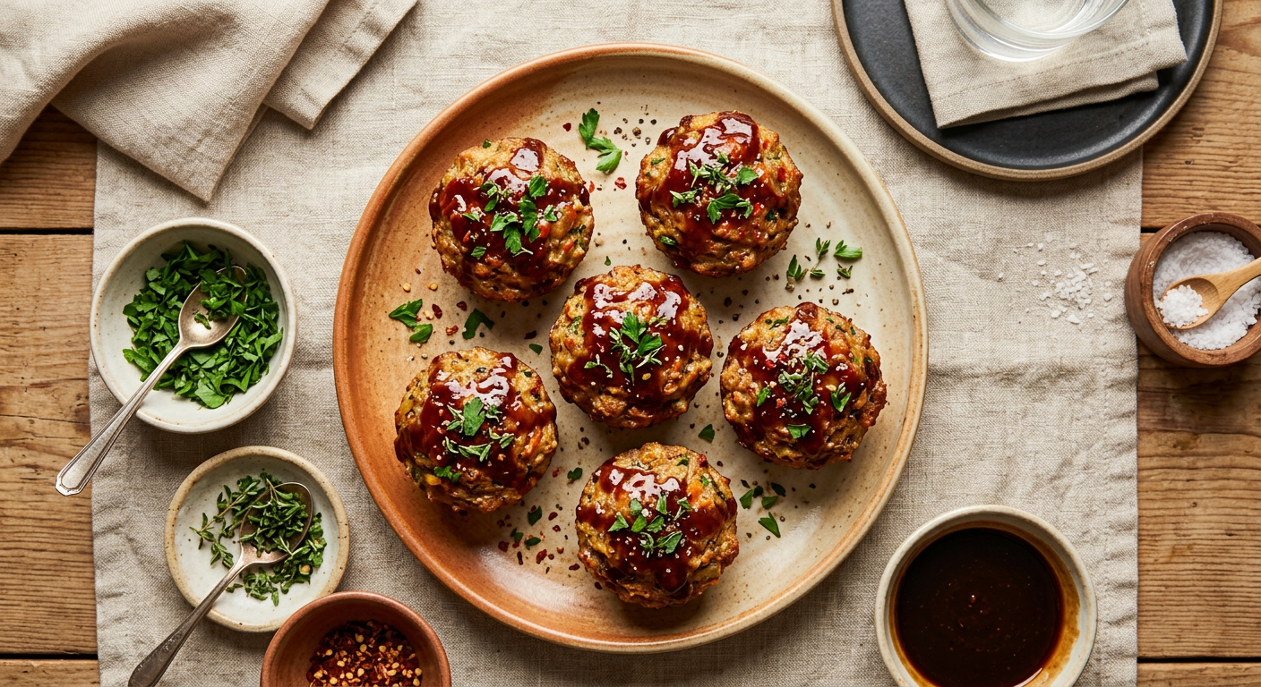 Turkey Meatloaf Muffins with Sweet Glaze